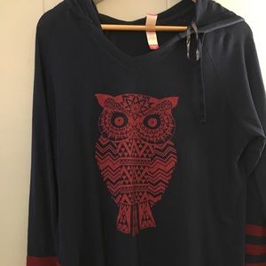 Navy & Maroon XXL Juniors Owl Hoodie